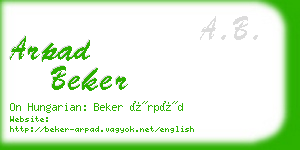 arpad beker business card